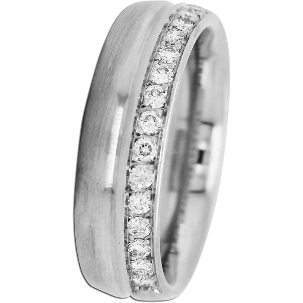 Designer Ring Weißgold 585 14 Karat 15 Diamanten Brillantschliff  0,30ct TW/VS