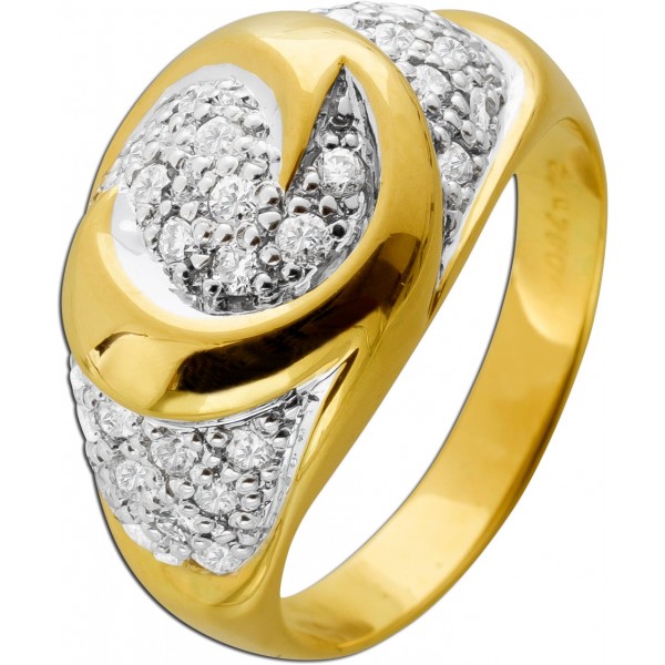 Diamantring Gold 750 Weißgold 18K Diamanten 0.75ct TW VVS