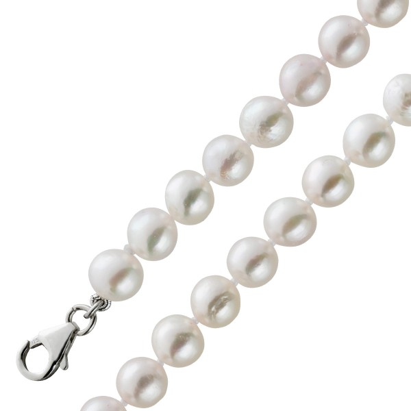 Perlenkette Japanische Akoyaperlenkette Collier Silber Sterlingsilber 925 Perlendurchmesser 7,0-7,5mm Top AAA weißes rose Perlenlustre Unikat