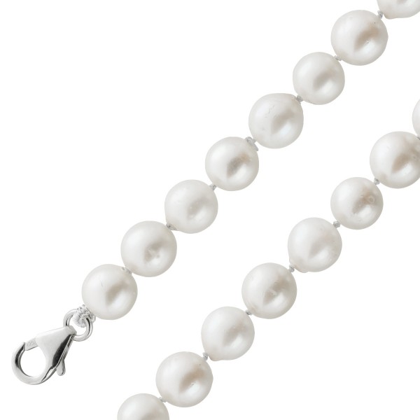 Perlenkette 86cm Japanische Akoyaperlen 7mm weißes Lustre