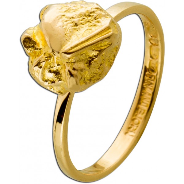 Designerring Goldnugget Ring Gelbgold 585 original von LAPPONIA 