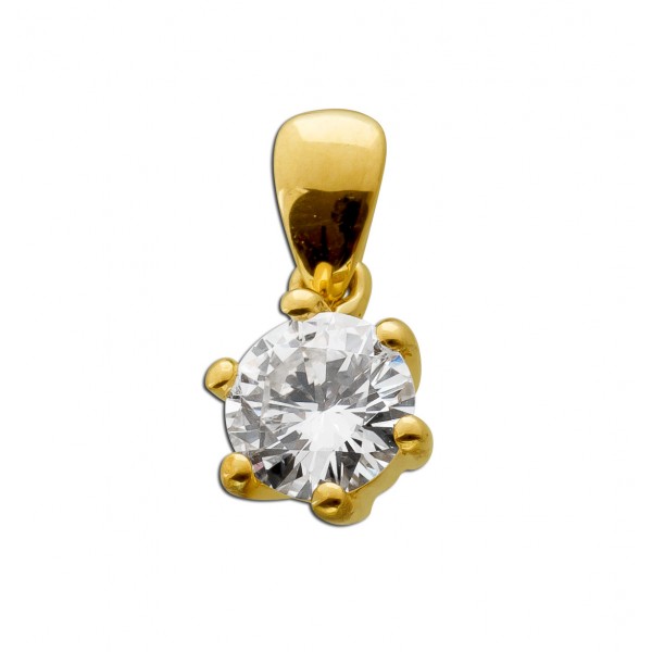 Diamantanhänger Gelbgold 585 Solitär Diamant 0.59ct. TC VS