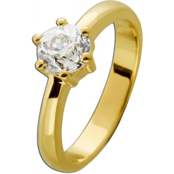 Diamantring Gelbgold 585 Diamant Solitär 1.014ct. Ligt Yellow Intense