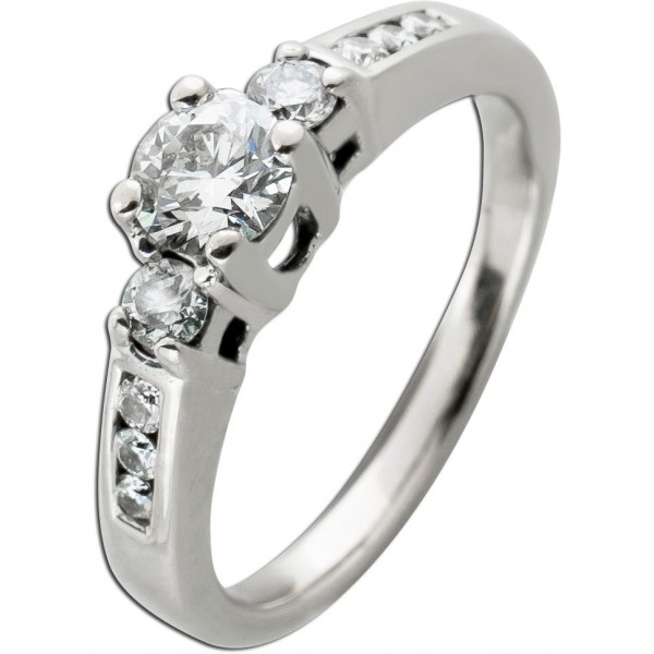 Diamantring Weißgold 750 18K Diamanten 0.55-0.56ct. W  