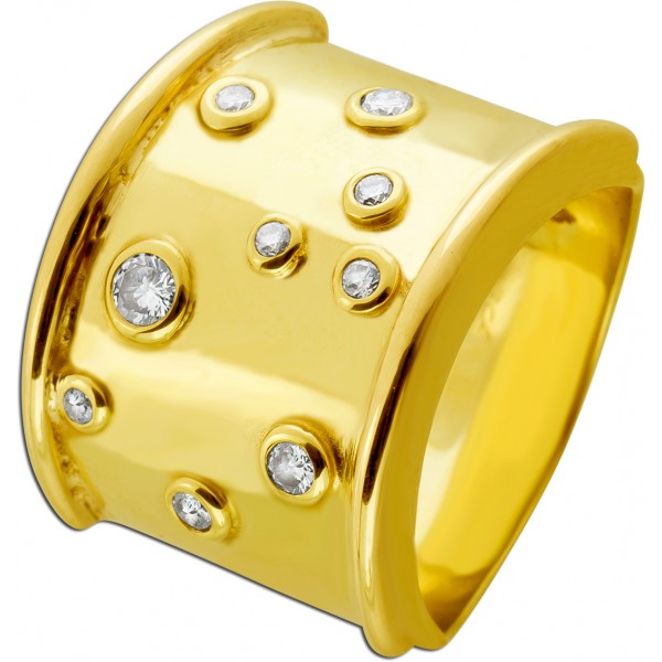 Ring Gelbgold 585 Diamanten 0.33ct TW LP-VVS massiv original DAMIANI
