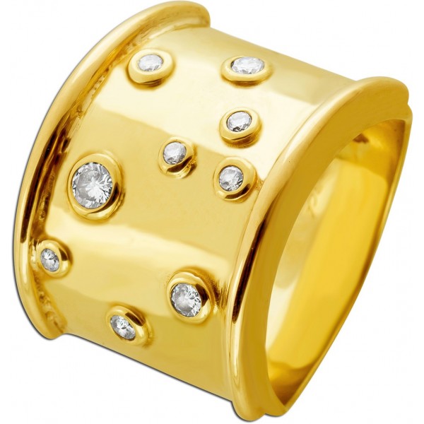 Diamantring Gelbgold 585 14K Diamanten 0.33ct Lupenrein DAMIANI