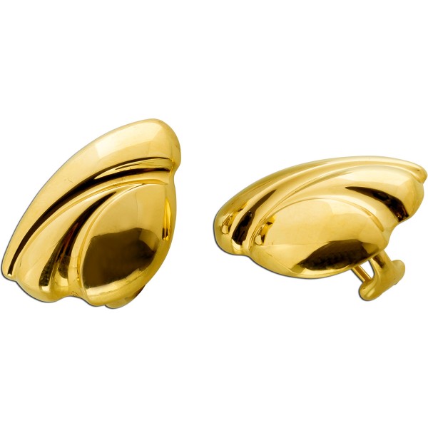 Designer Ohrclips Gelbgold 750 halbmassiv  