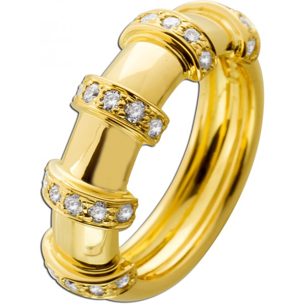 Diamantring Gold 750 18 Karat Brillanten 0.50ct W VVS