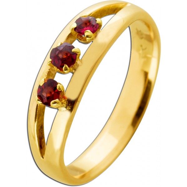 Granat Edelsteinring Gold 333 8 Karat rote Edelsteine