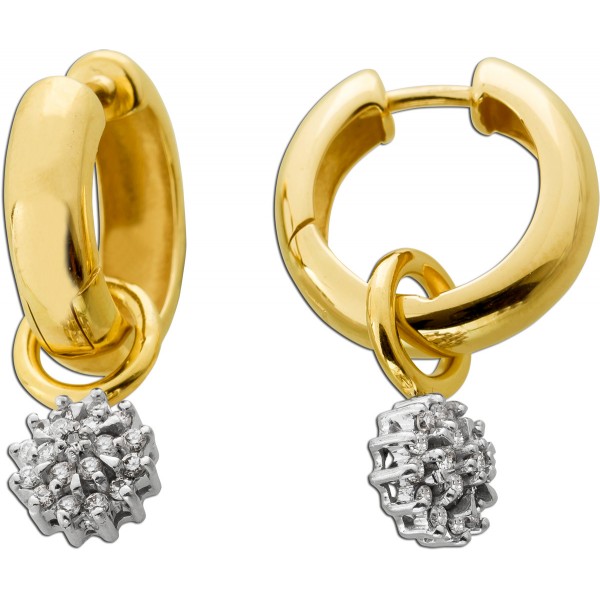 Diamant Creolen Gold 585 Weißgold 14K Brillanten 0.60ct