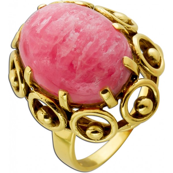 Turmalin Ring Gold 585 14K rosa Edelstein Antikschmuck