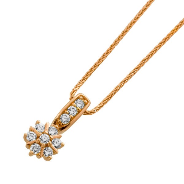 Diamantkette Rosegold 375 9 Karat Diamanten 0.15ct 