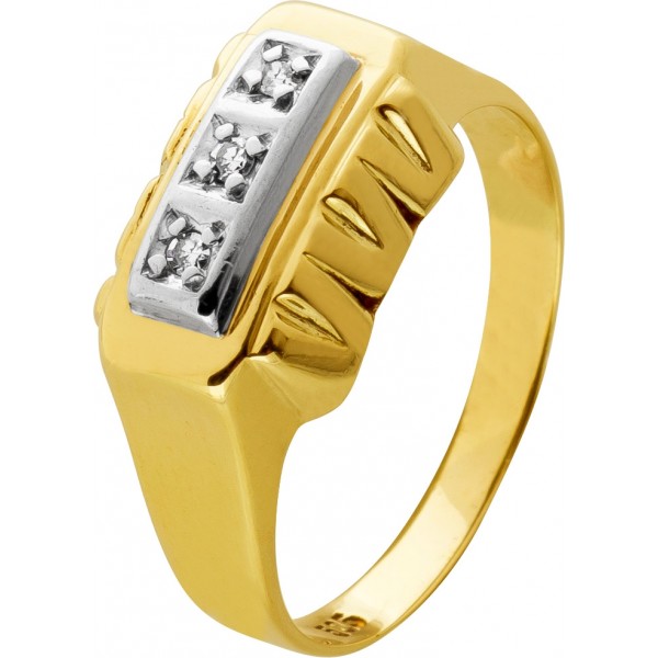 Diamantring Gold Weißgold 585 14K Diamanten Antikschmuck