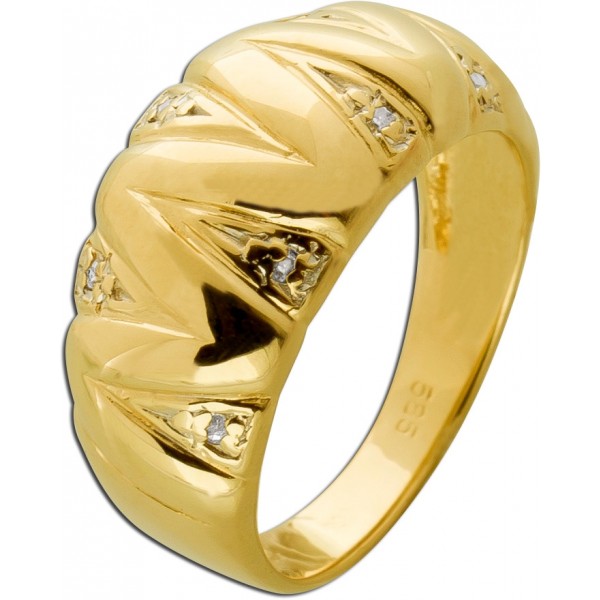 Diamantring Gold 585 14 Karat Diamanten 0.07ct  W I1 