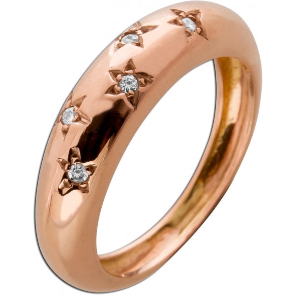Diamantring Rosegold 750 18 Karat Brillanten 0.10ct.Lupenrein