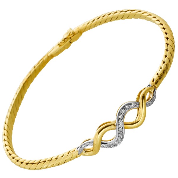 Diamant Armband Infinity Gold 585 14 Karat Diamanten 0.30ct. 