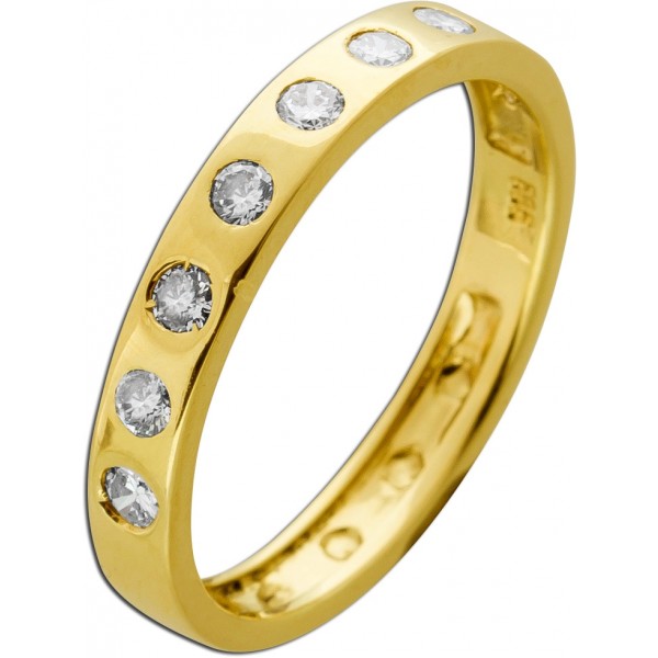 Memoire Alliance Ring Gold 585 14K Brillanten 0.60ct TW VVS