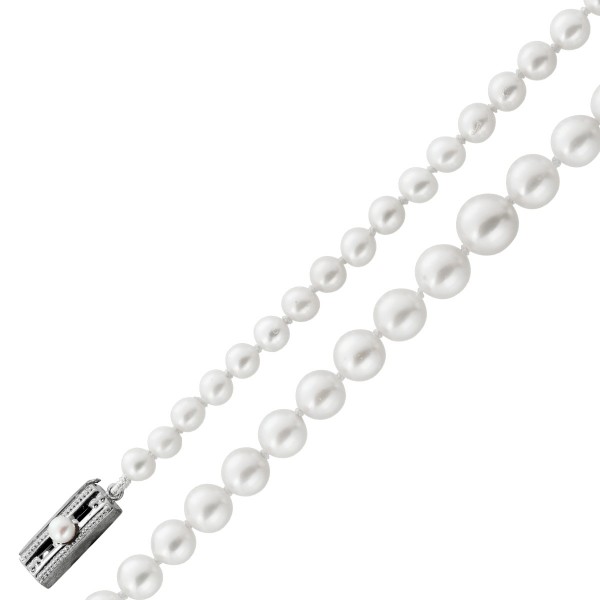 Perlenkette Japansche Akoyaperlen 4.6-7.9mm Weißgold Gelbgod 14 Karat  