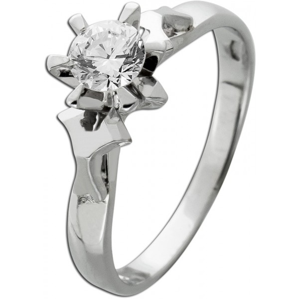Brillantring Weißgold 750 18 Karat Diamant Antikschmuck