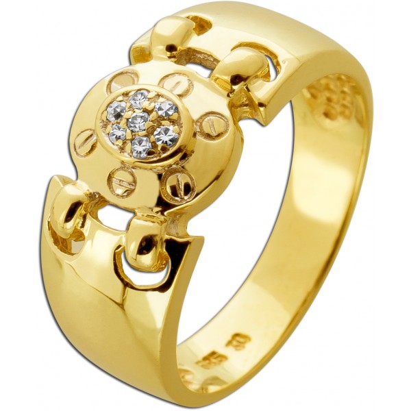 Brillant Ring Gold 585 14 Karat Diamanten 0.15ct.