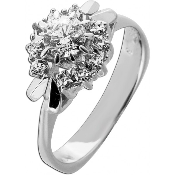 Brillantring Weißgold 585 14kt Brillant Diamanten 0.80ct