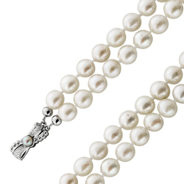 Perlen Armband 18cm Silber 835 Akoyaperlen Antikschmuck