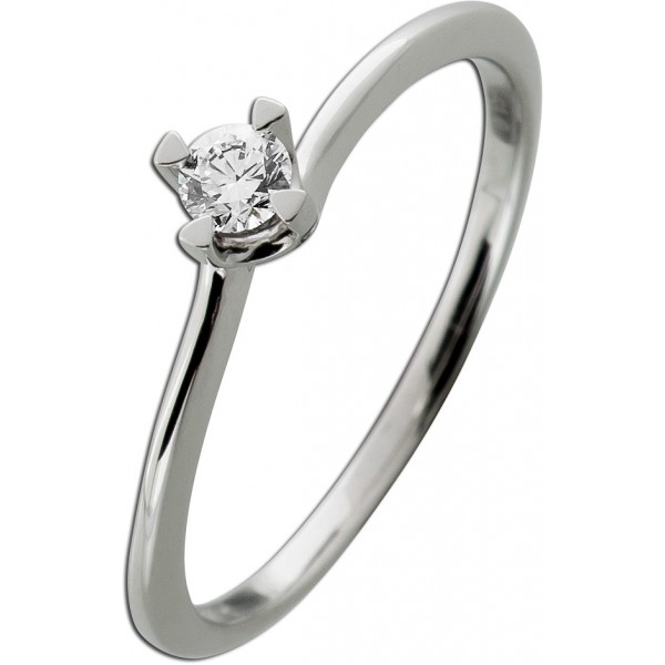 Verlobungsring Platin 950 Solitär Brillant 0.15ct TW  