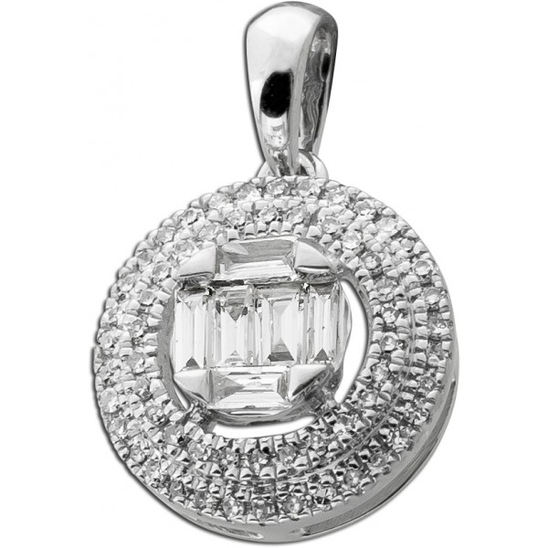 Diamant Anhänger Weißgold 750 18K Diamanten Brillanten 0.54ct