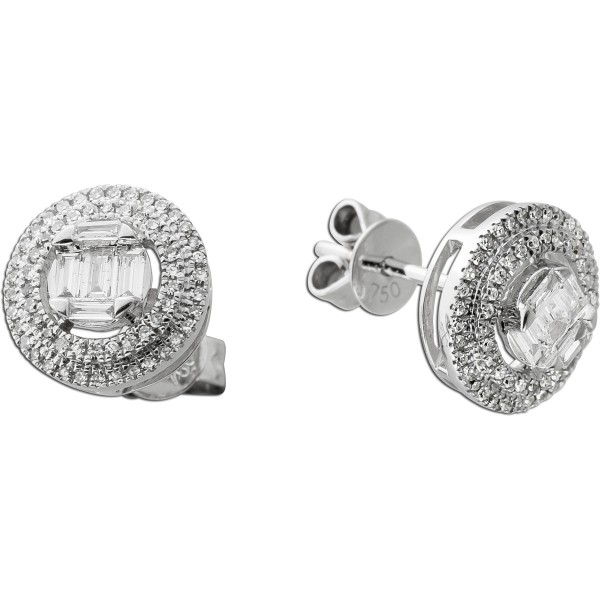 Diamant Ohrstecker Weißgold 750 18K Diamanten Brillanten 1.17ct TW SI