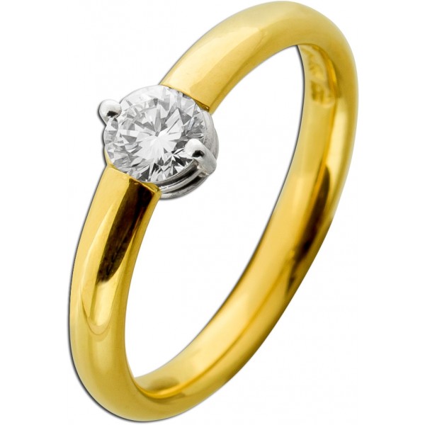 Spannring Gold 750 18K Solitär Brillant 0.50ct Niessing