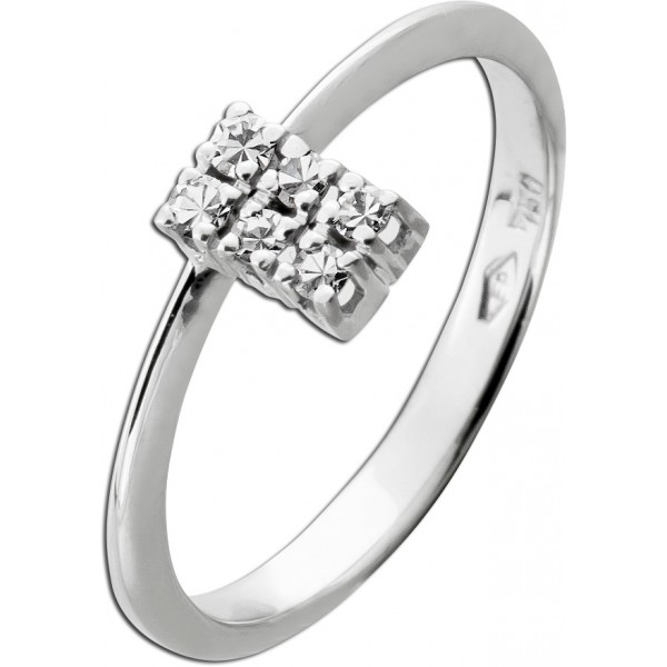 Diamantring Weißgold 750 18 Karat Diamanten 0.12ct. Lupenrein