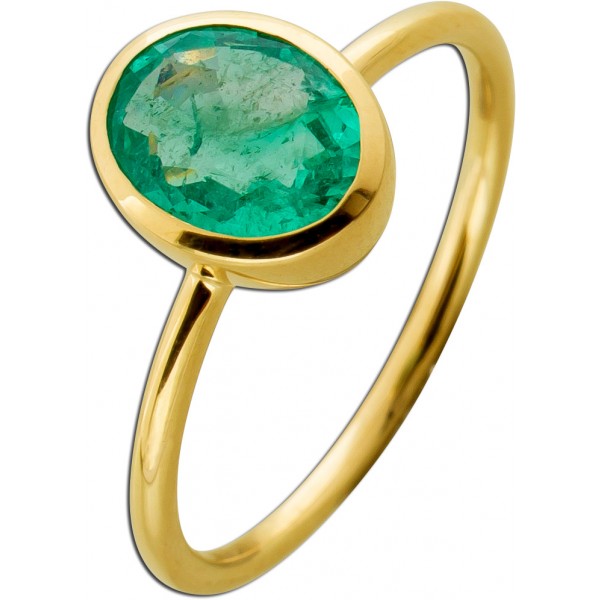 Smaragd Ring Gold 375 9K grüner Edelstein 1.9ct 