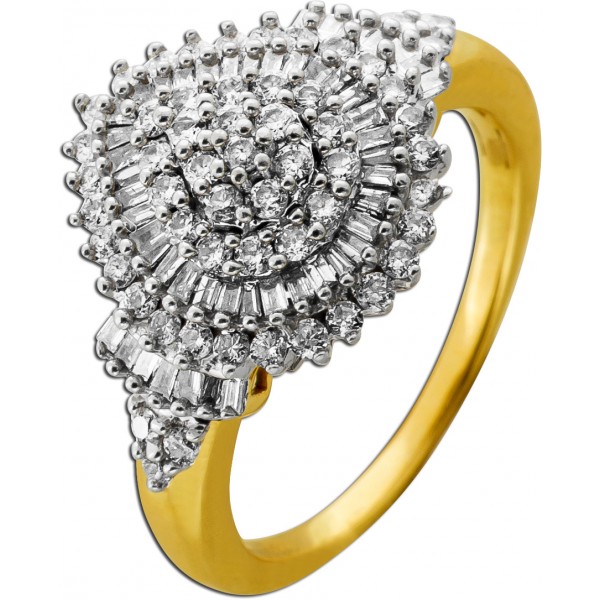 Brillantring Tropfen Gold 585 14 Karat Diamanten 1.50ct 