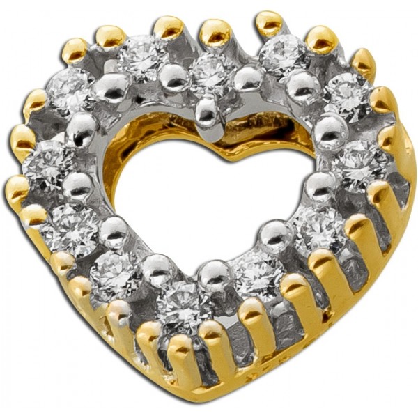 Herz Diamant Anhänger Weißgold 375 9 Karat Brillanten 0.20ct 