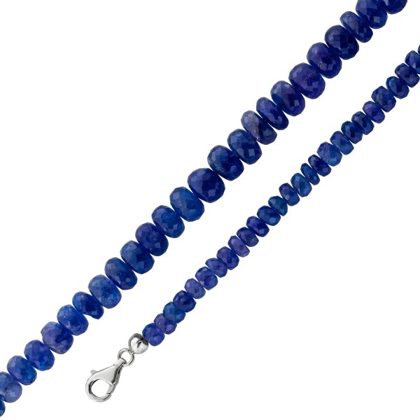 Tansanit Kette Silber 925 blau violette Edelsteine 8.8-4.8mm