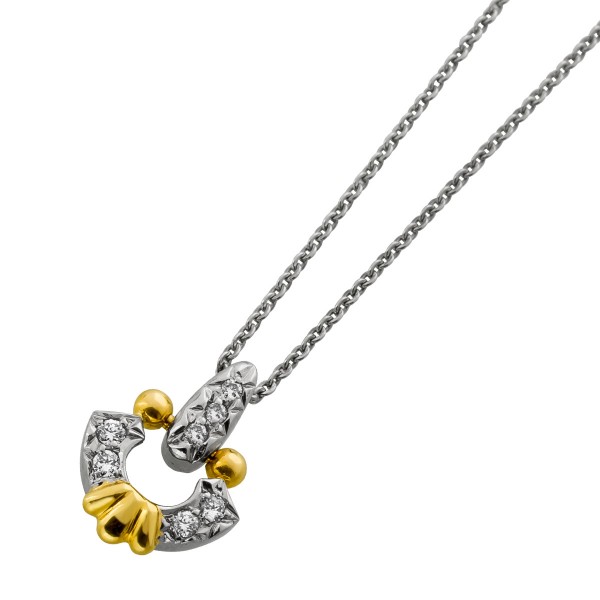 Brillantkette Collier Gold 750 18K Platin 950 Brillanten 0.07ct
