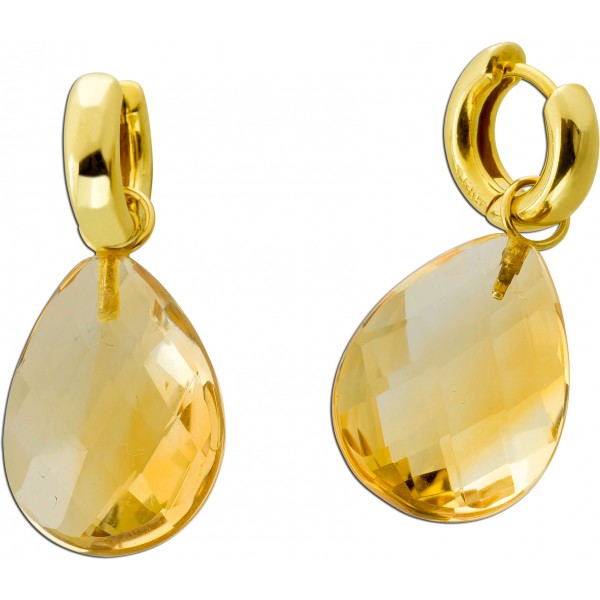 Citrin Ohrhänger Gold 585 14K honiggelbe Edelsteine 20ct 
