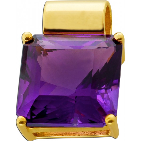 Amethystanhänger Gold 585 14 Karat violett lila Edelstein 40.0ct. 