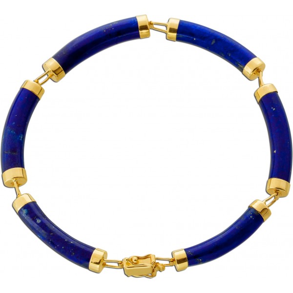 Lapislazuli Armband Gold 585 14K tiefblaue Edelsteine