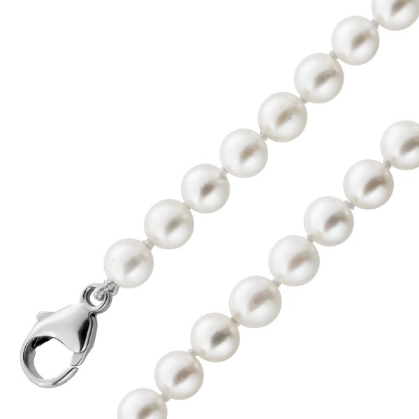Perlenkette 40cm Akoyaperlen 6.9-6.5mm Silber 925