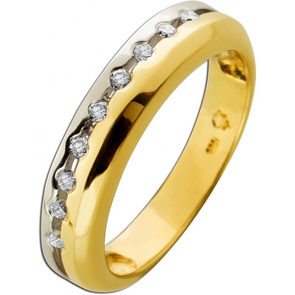 Memoire Diamant Ring Gold 585 14 Karat Brillanten 0.27ct