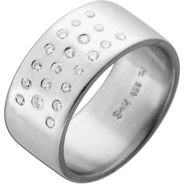 Brillantring Platin 950 Diamanten 0.30ct eismatt 