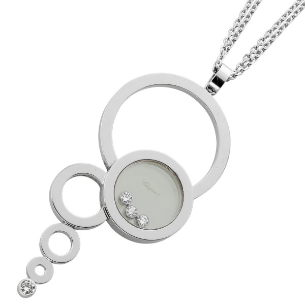 Chopard Happy Diamonds Kette Anhaenger Weißgold 750 18K Brillanten 0.37