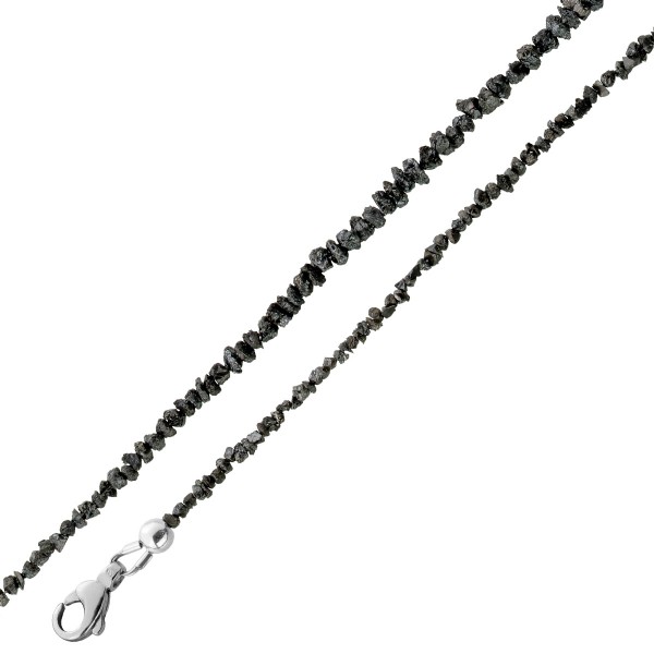 Diamant Kette Armband Weißgold 585 14K anthrazit schwarze Rohdiamanten 35ct 