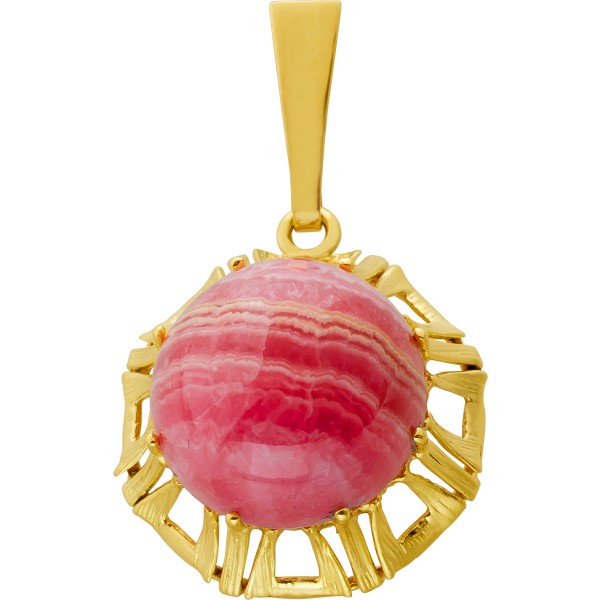 Rhodochrosit Anhänger Gold 585 14Krosa Edelstein 19.7ct. Antikschmuck