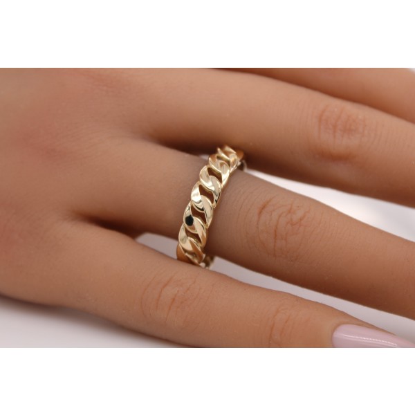 Kettenring Gold 375 9 Karat Panzerketten Design