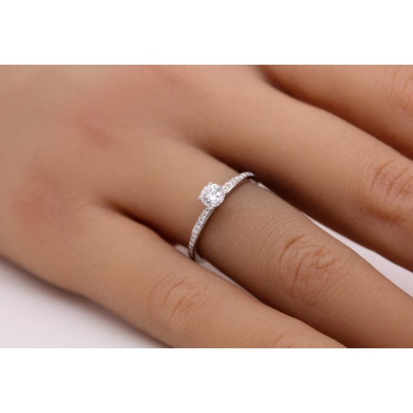 Brillantring Weißgold 750 18 Karat Brillanten 0.54ct Lupenrein