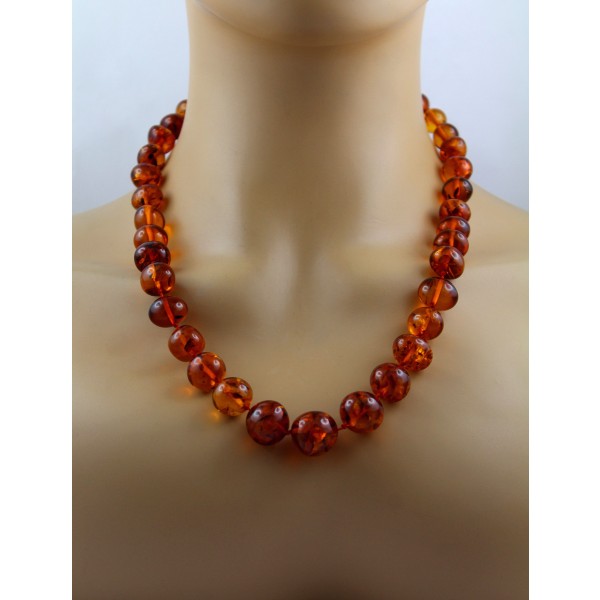 Bernstein Kette baltische Edelsteine 240ct cognac braun Antikschmuck