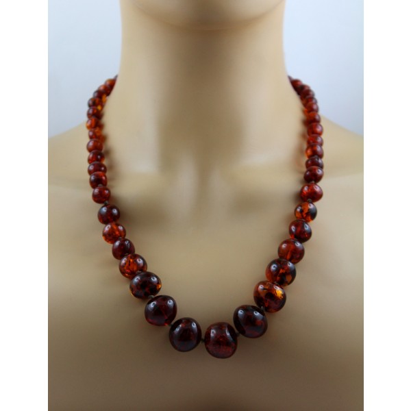 Bernstein Kette baltische Edelsteine cognac braun 230ct Antikschmuck