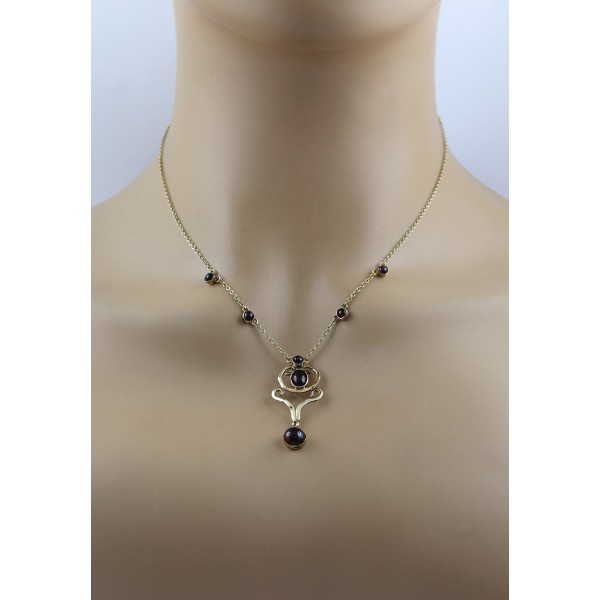 Rubinkette Gold 750 18K roten Edelsteine 5.10ct.Antikschmuck 